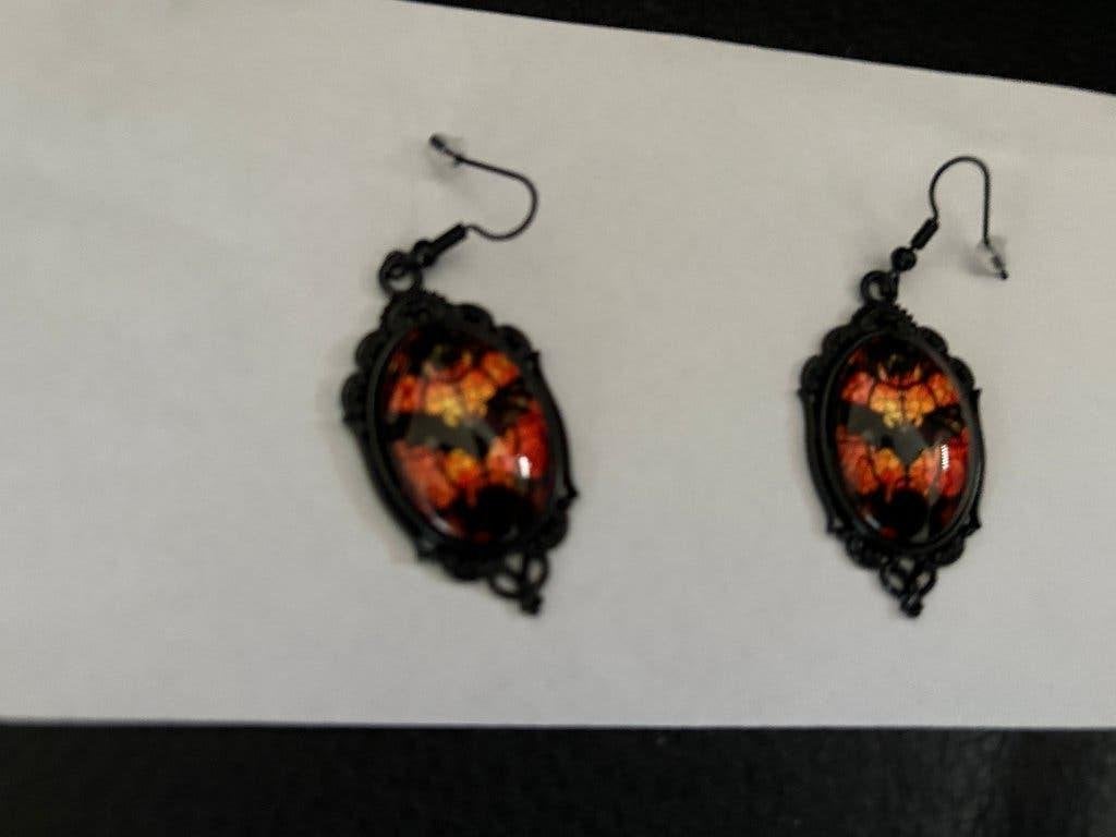 Gothic Vleermuis Oorbellen - Halloween Sieraden, Sieraden, Tassen en Uiterlijk, Overige materialen, Hangers, Zwart, Nieuw