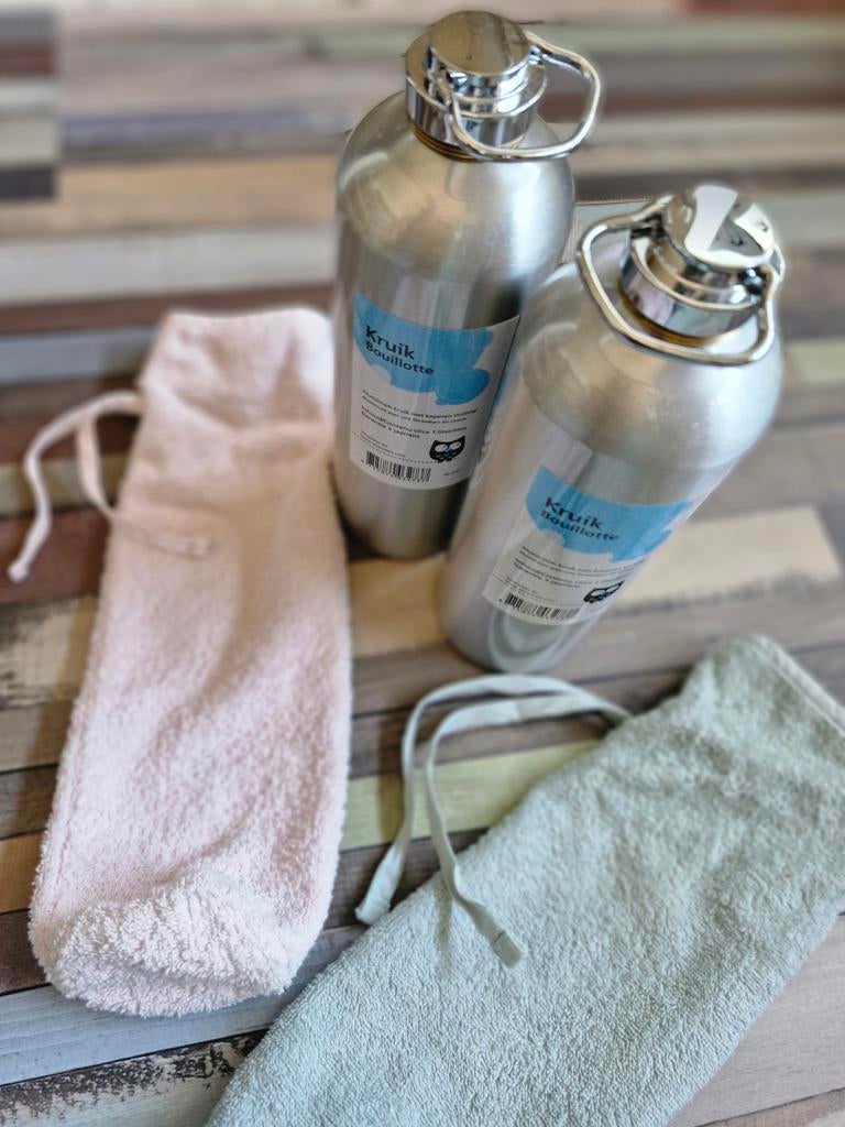 Kruik Bouillotte met hoes - Babybed warmhouder, Ophalen, Gebruikt, Overige typen, Overige merken