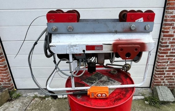 electronische lier plafond, stalen balk, H-balk, Ophalen, Gebruikt, Elektrisch