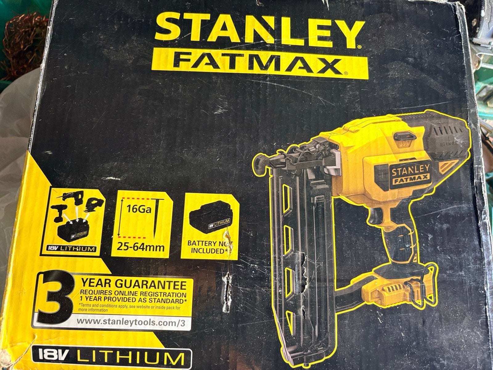 Stanley Fatmax tacker met accu, lader en nagels, Ophalen of Verzenden, Gebruikt, Tacker/nietmachine, Stanley