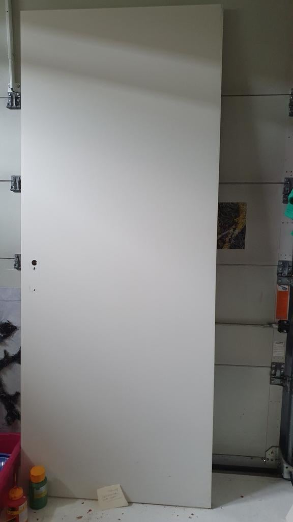 Opdekdeur rechtsdraaiend 211x83 cm gebroken wit, Ophalen, Gebruikt, 80 tot 100 cm, Binnendeur