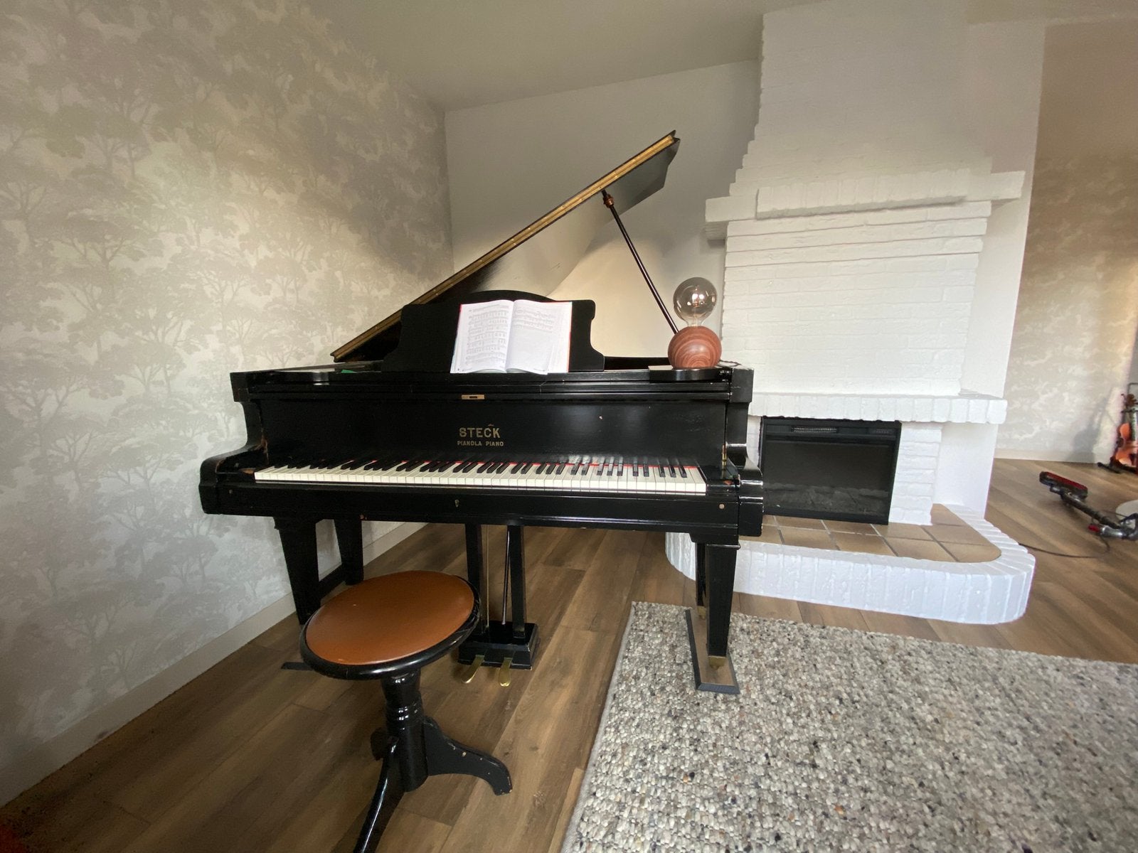 Vleugel/piano Steck in gebruikte staat., Muziek en Instrumenten, Piano's, Ophalen, Zo goed als nieuw, Zwart, Vleugel