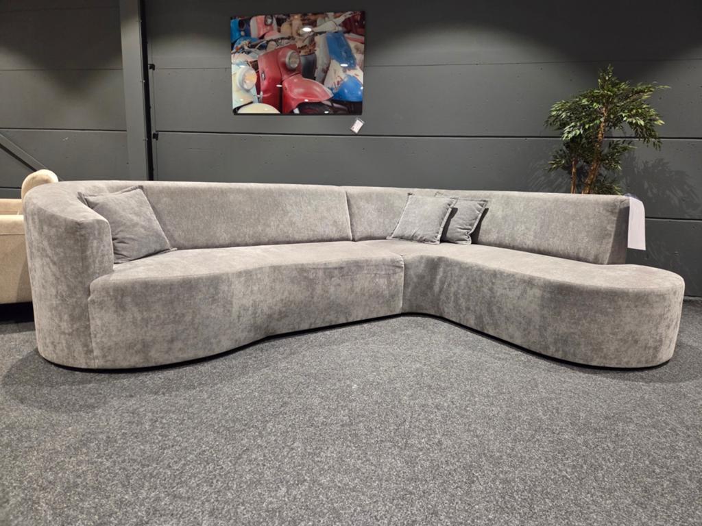 Organische Hoekbank In Japandi stijl kleur Greige, 250 tot 300 cm, 100 tot 125 cm, Hoekbank, Nieuw