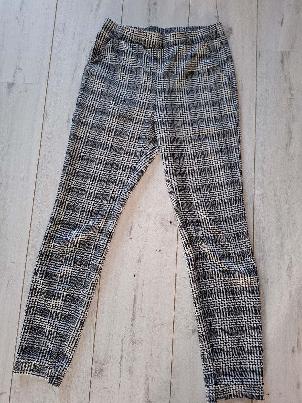 zwart-witte pied-de-poule broek - Maat S, Zwart, Ophalen of Verzenden, Zo goed als nieuw, Maat 36 (S)