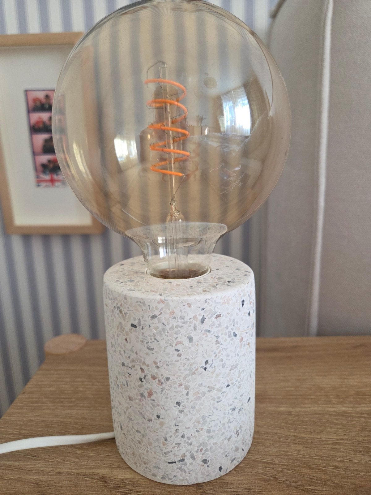 LERSKIFFER Tafellamp, terrazzo patroon/wit, 11 cm, E27 (groot), Zo goed als nieuw, IKEA, Ophalen