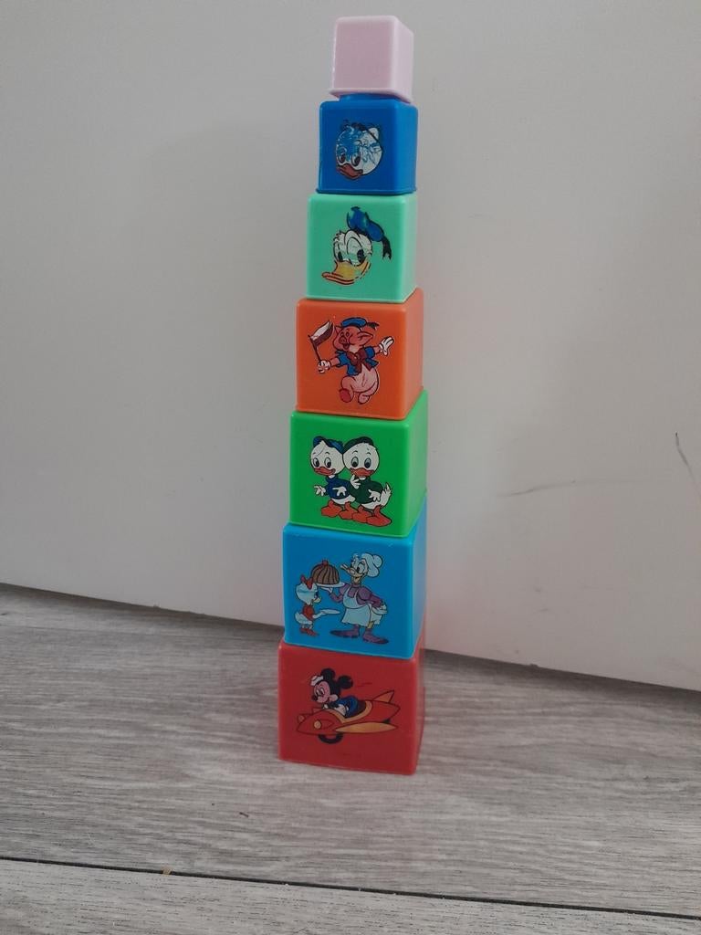 Vintage disney stapeltoren blokken, Ophalen of Verzenden, Beeldje of Figuurtje