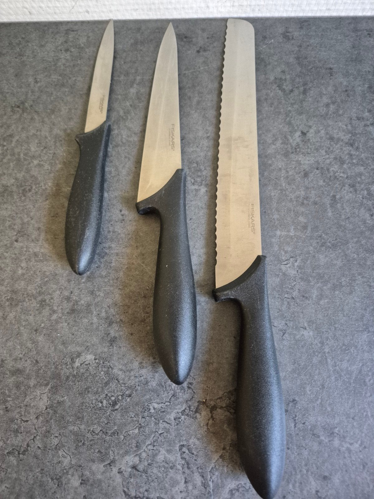 Fiskars keuken messen 3 stuks, Ophalen of Verzenden, Rvs of Chroom