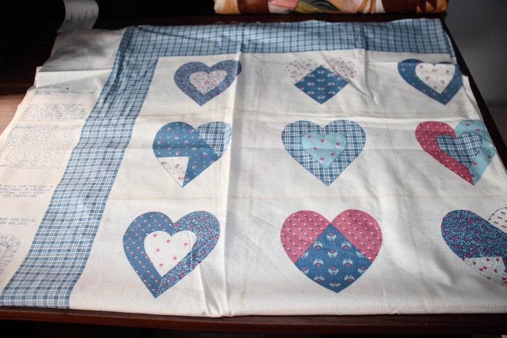 Coupon/paneel 100% katoen stof - wit blauw hartjes #4192, Blauw, Nieuw, Ophalen of Verzenden, 30 tot 120 cm