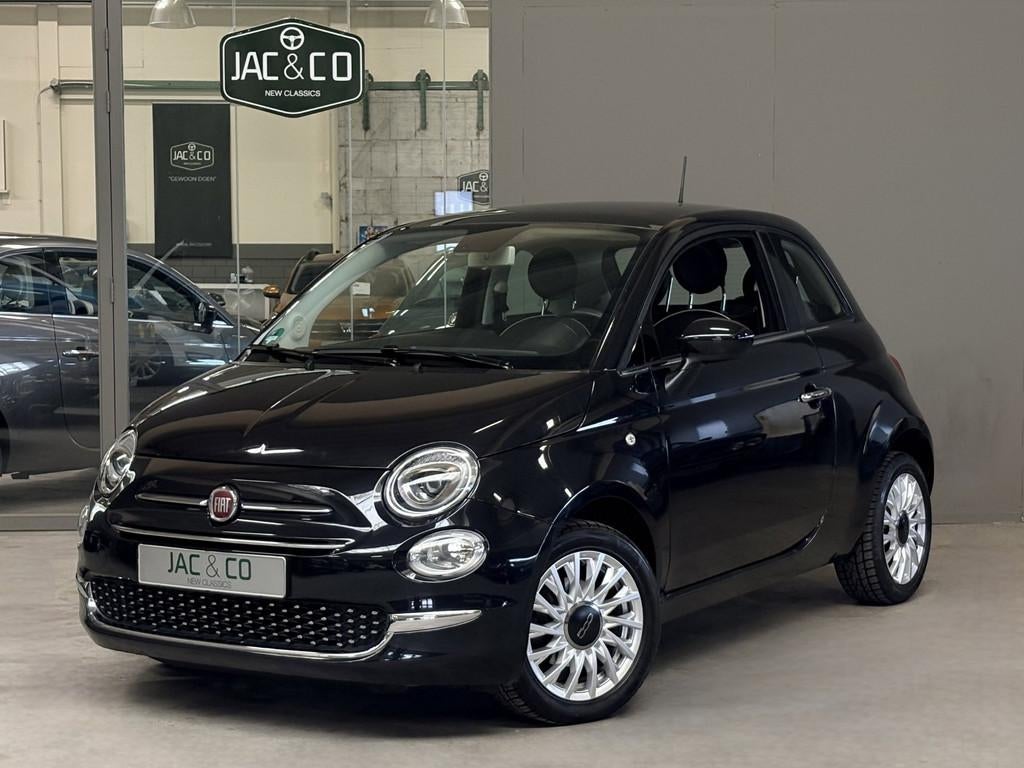 Fiat 500 1.2 Lounge Automaat Apple CarPlay Airco, Auto's, Stof, Gebruikt, Zwart, 4 cilinders