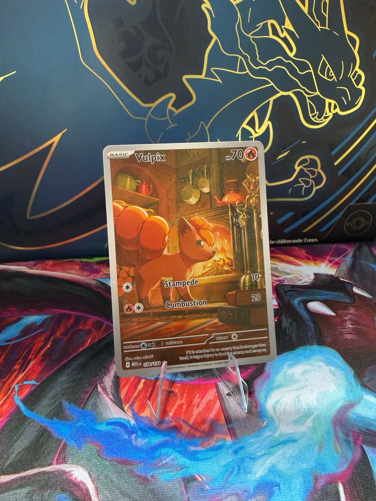 Pokémon Vulpix Kaart - 138/132 (Zeldzaam), Ophalen of Verzenden, Zo goed als nieuw, Losse kaart, Foil