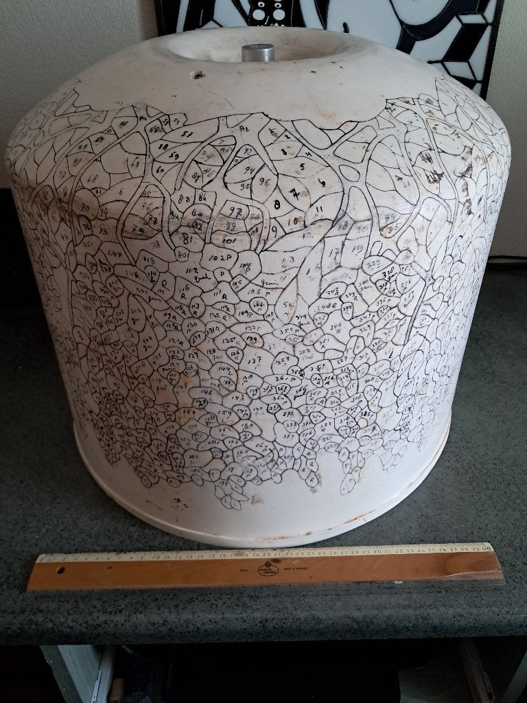 Tiffany lamp mallen, Gebruikt, 50 tot 75 cm, Ophalen of Verzenden, Tafellamp