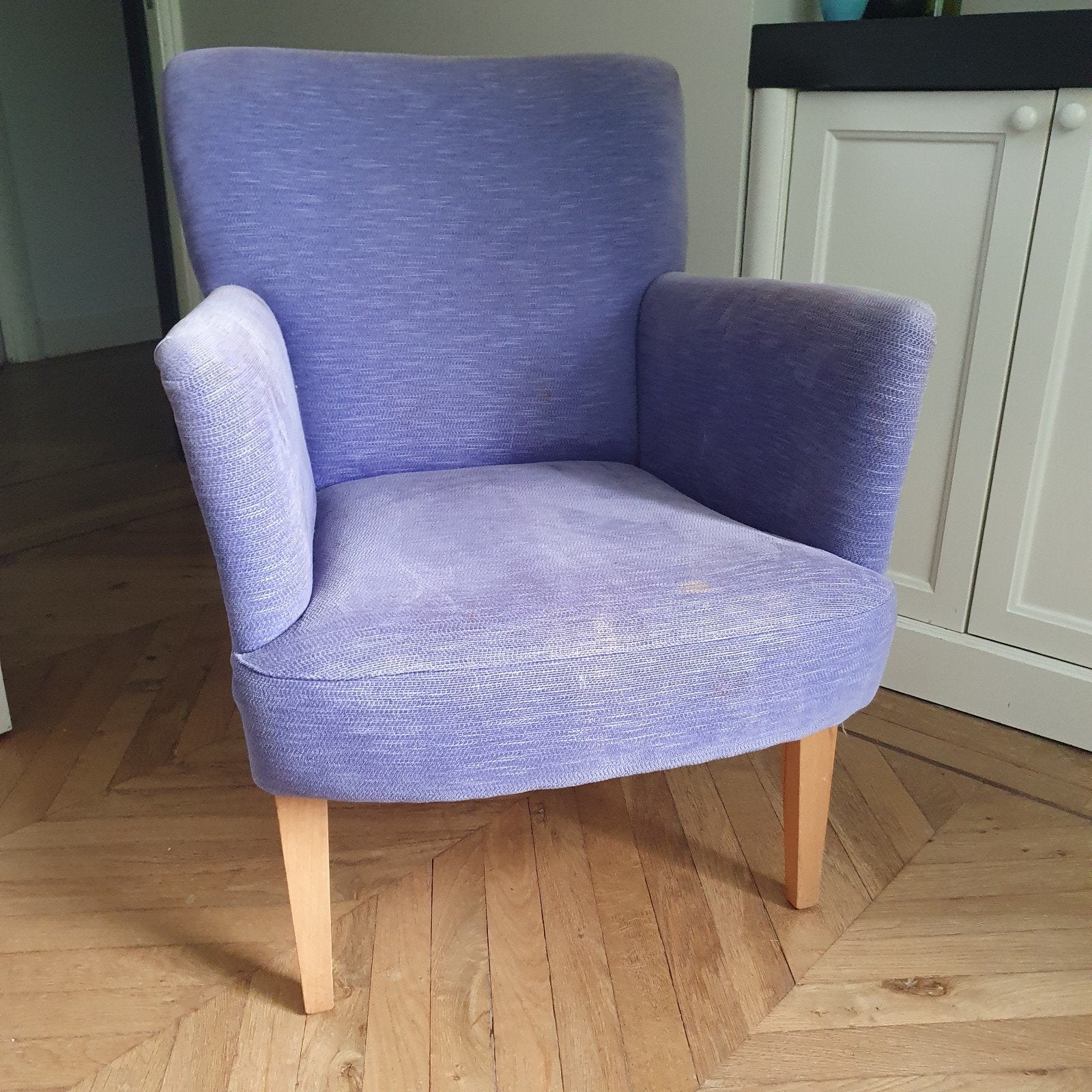 Vintage cocktailfauteuil, jaren 50/60-stijl, Ophalen, Gebruikt, Minder dan 75 cm, Stof