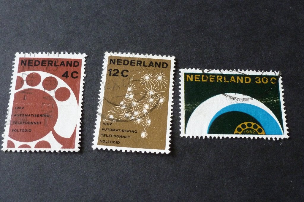 Postzegels - 3x automatisering  1962 compleet gestempeld, Ophalen of Verzenden, Na 1940, Gestempeld