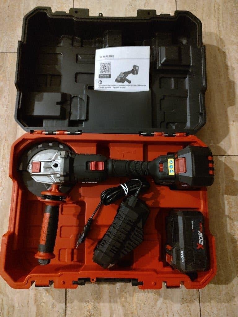 Haakse slijper Parkside Performance met 2 stuks 4Ah accu., Ophalen of Verzenden, Nieuw, Minder dan 700 watt, Haakse handslijpmachine