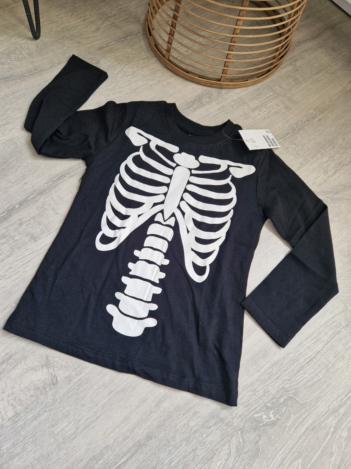 H&M Skelet shirt - Maat 110/116 - nieuw, Jongen of Meisje, H&M, Nieuw, Ophalen of Verzenden