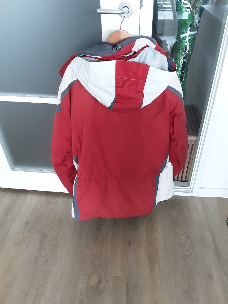 Skipak rood/grjjs, Gebruikt, Kleding, Skiën, Minder dan 100 cm