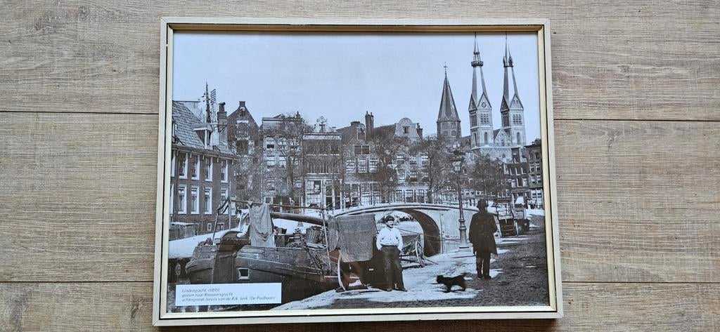 Ingelijste prent Amsterdamse gracht, Ophalen, Voor 1940