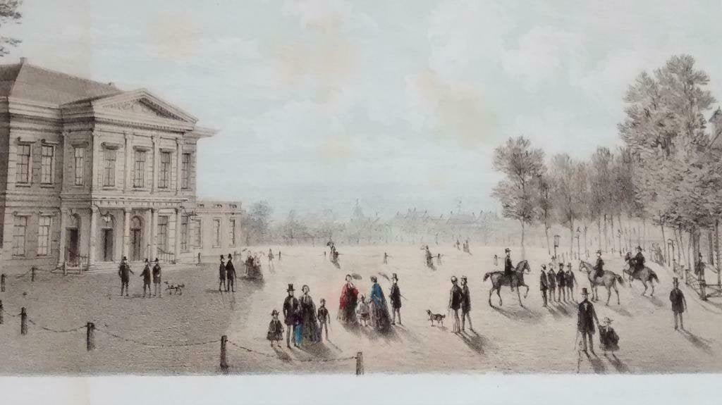 09 / Utrecht   de Schouwburg     Litho 1859, Antiek en Kunst, Ophalen of Verzenden