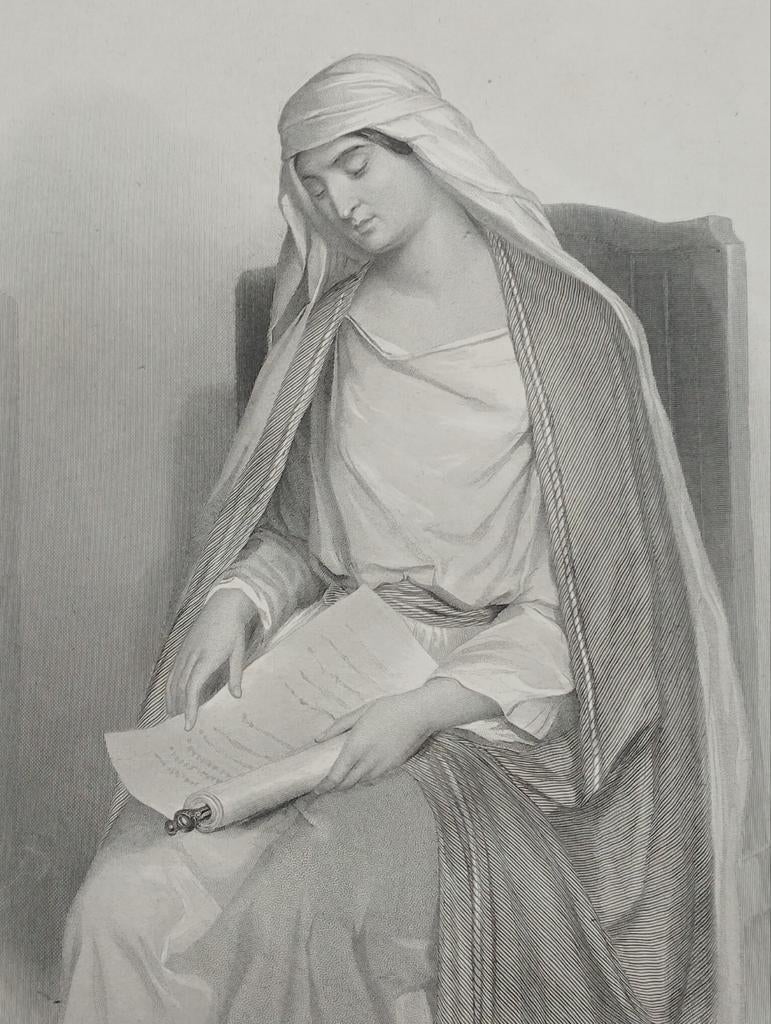 Maria van Bethanie oude gravure, Antiek en Kunst, Kunst | Etsen en Gravures, Ophalen of Verzenden