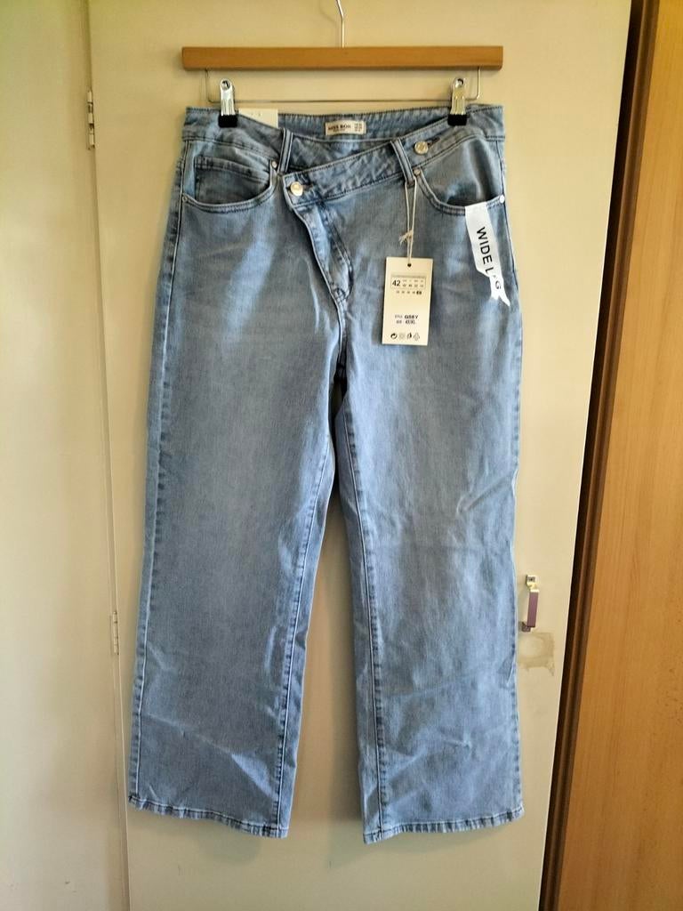 Miss Bon Wide Leg Jeans - Maat XL/42, Blauw, Miss bon, Nieuw, Ophalen of Verzenden