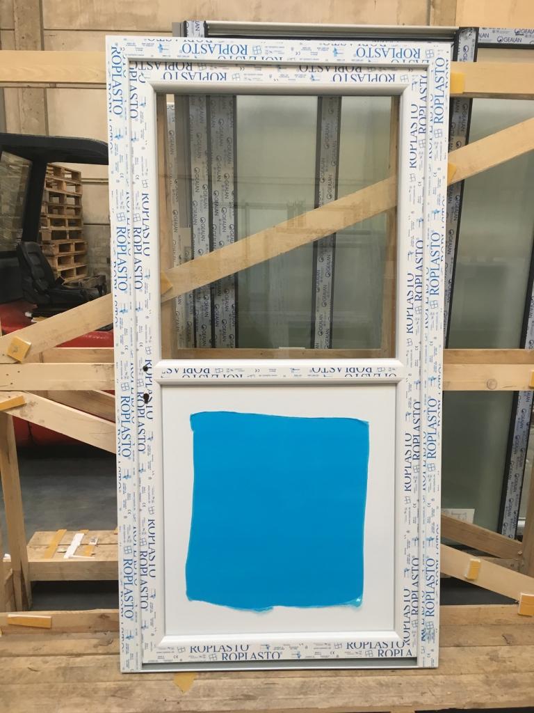 Kunststof buitendeur 110 x 210 1/2 glas, Niet ingevuld, Nieuw, Ophalen of Verzenden, Buitendeur
