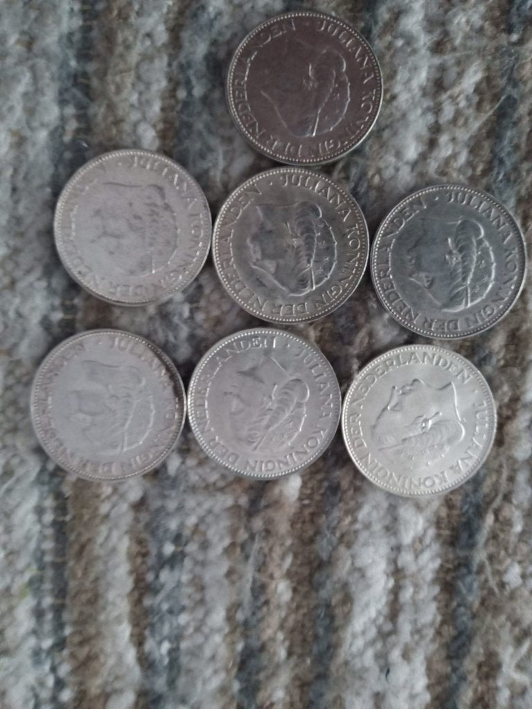 7 mooie Rijksdaalders 2,50 gulden  zilver, Postzegels en Munten, Munten | Nederland, Koningin Juliana, Zilver, Ophalen of Verzenden
