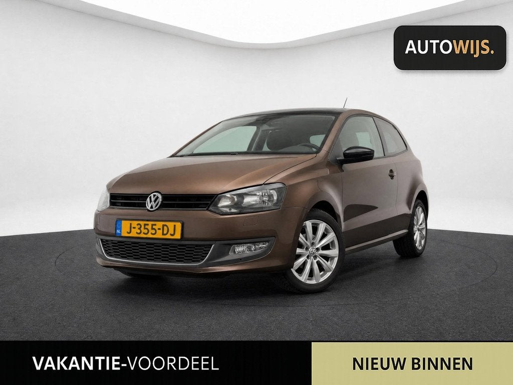 Volkswagen Polo 1.2-12V BlueMotion Comfortline|PANO|STOELVER, Voorwielaandrijving, Euro 5, 967 kg, Zwart