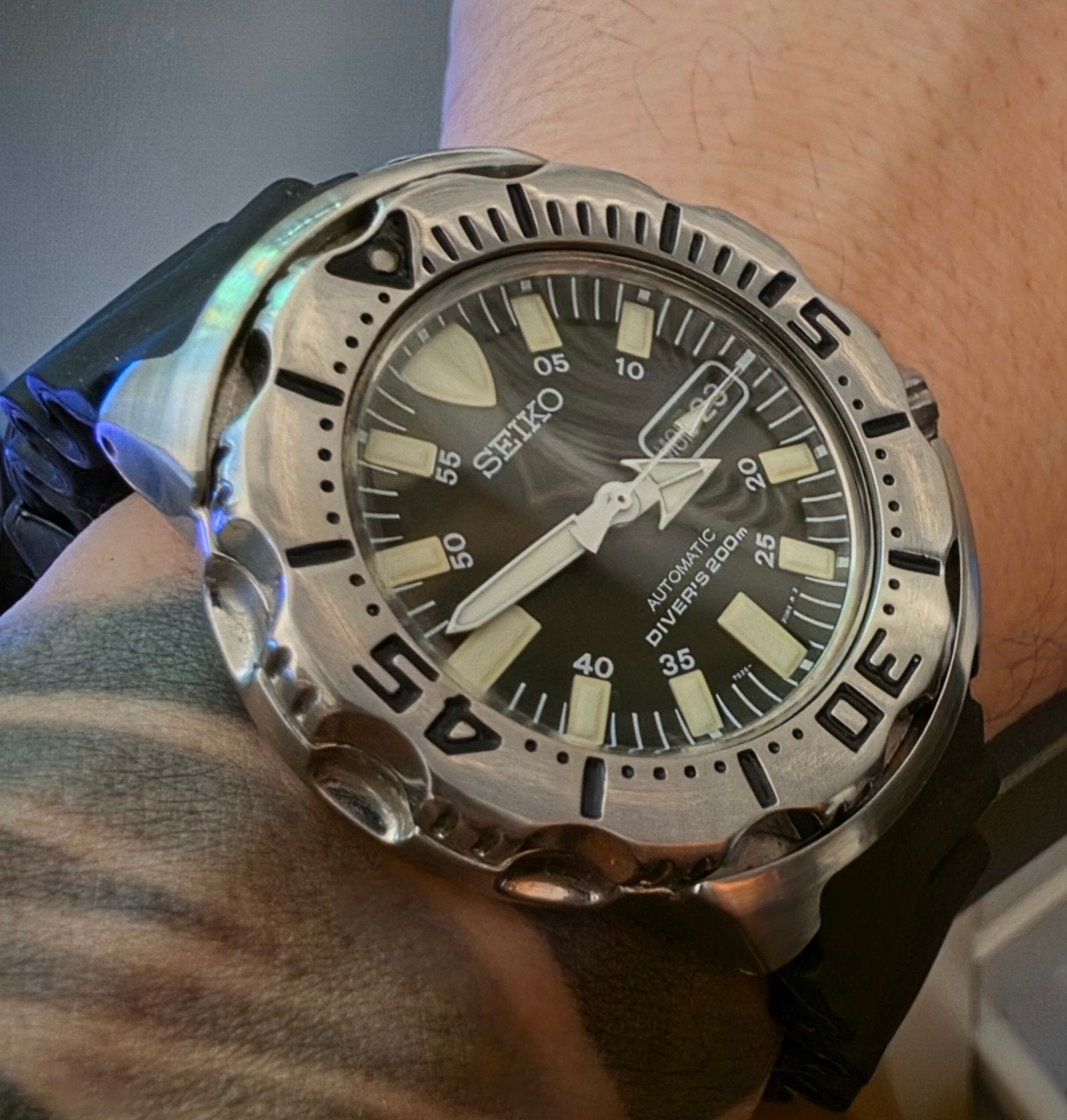 Seiko Monster Gen 1, Ophalen of Verzenden, Zo goed als nieuw, Zwart, IOS