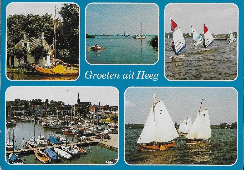Ch769 Gelopen ansichtkaart groeten uit heeg, Ophalen of Verzenden, 1980 tot heden, Gelopen