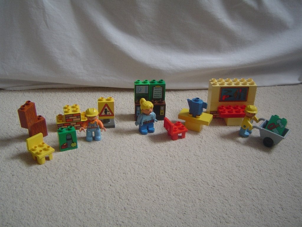 duplo 2 x Bob de Bouwer + Wendy met accessoires, Ophalen of Verzenden, Gebruikt, Duplo