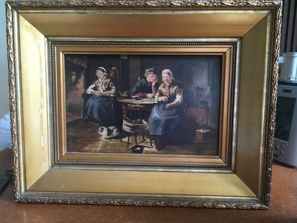 Schilderij van Artz, Antiek en Kunst, Ophalen, Paneel, Portret of Personen, Olieverf