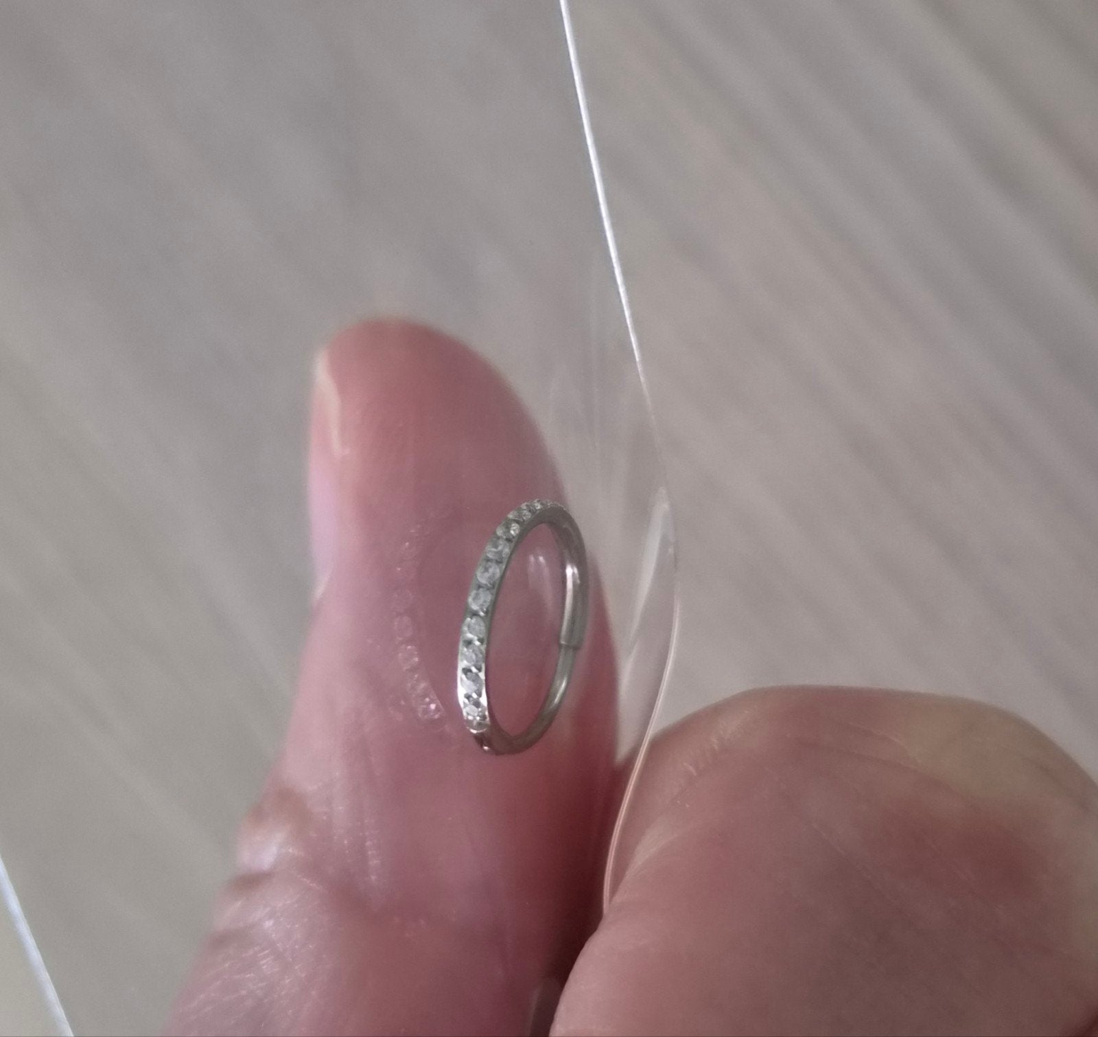 Titanium Piercing neusring met Stras, Sieraden, Tassen en Uiterlijk, Overige materialen, Nieuw, Ophalen of Verzenden, Neuspiercing