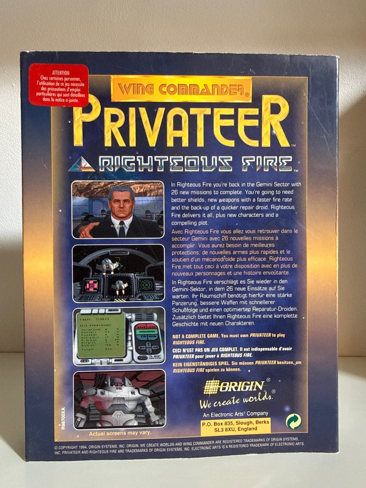 Wing Commander Privateer Righteous Fire MS-DOS, Gebruikt, 1 speler, Ophalen of Verzenden, Vanaf 12 jaar