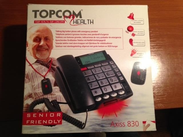 Top com axiss 830 telefoon voor slechthorende, Telecommunicatie, Verzenden, Nieuw, Bakeliet