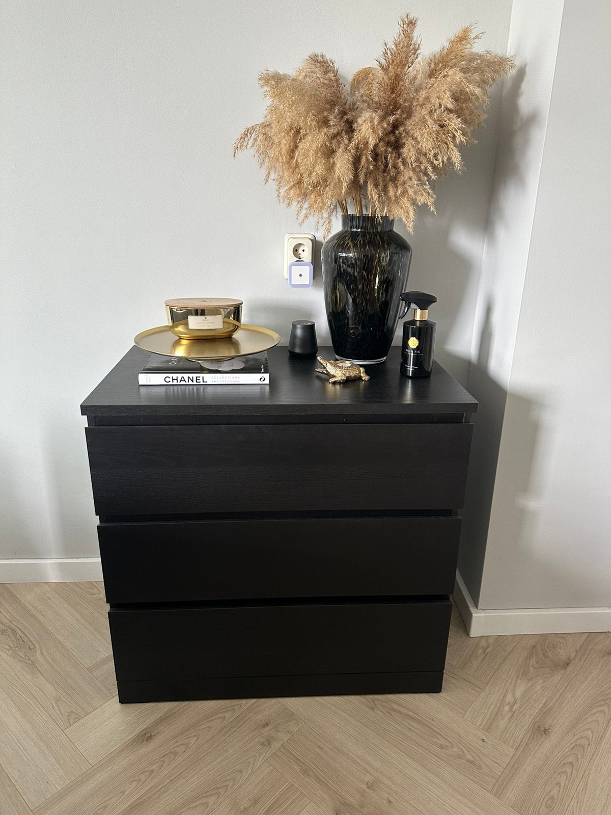 IKEA Malm ladekast - Zwart/bruin, Ophalen, 50 tot 100 cm, Zo goed als nieuw, 3 of 4 laden