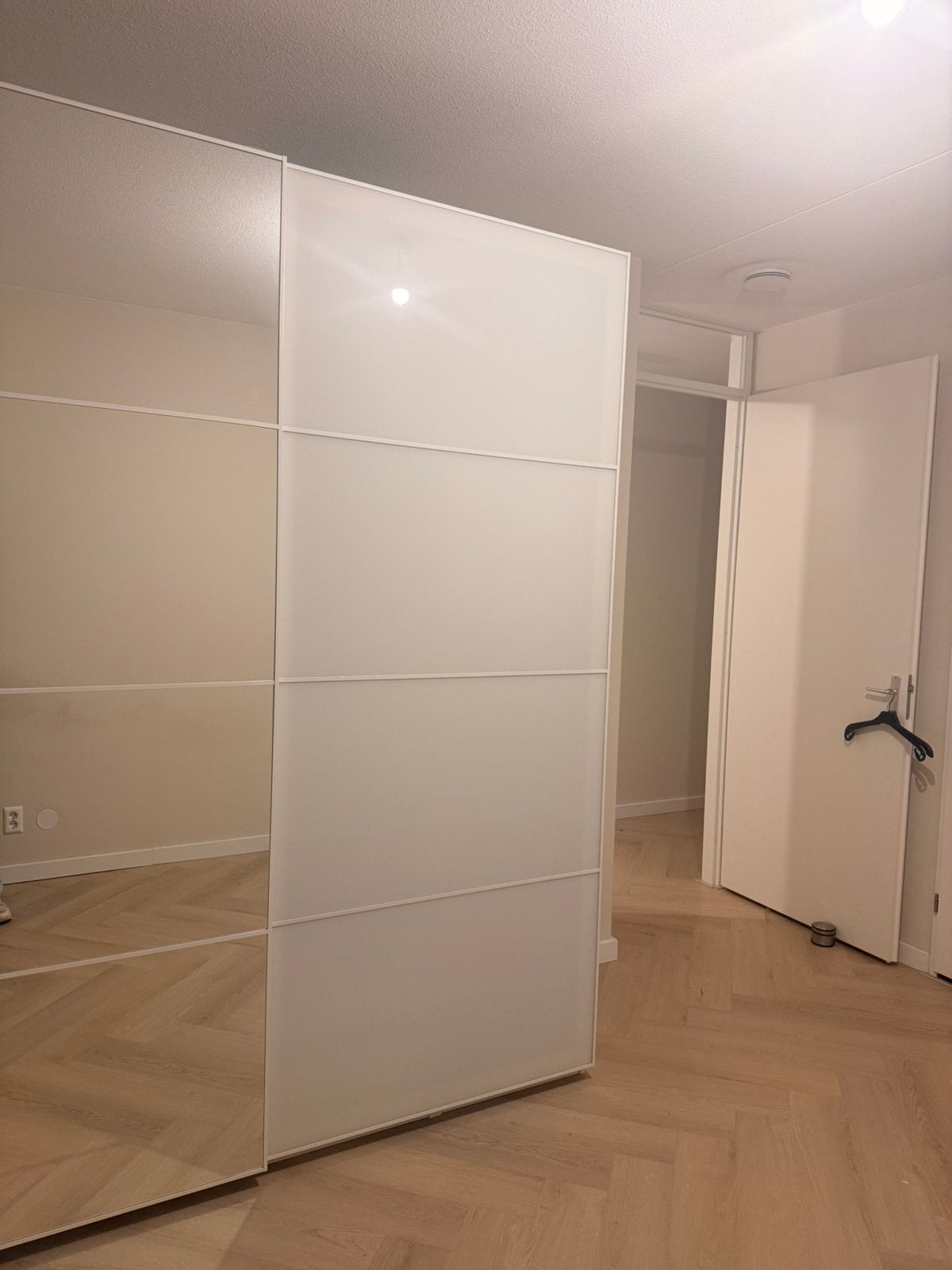 IKEA PAX kledingkast 200x236 | Schuifdeuren spiegel & wit, Ophalen, 200 cm of meer, 50 tot 75 cm, Glas