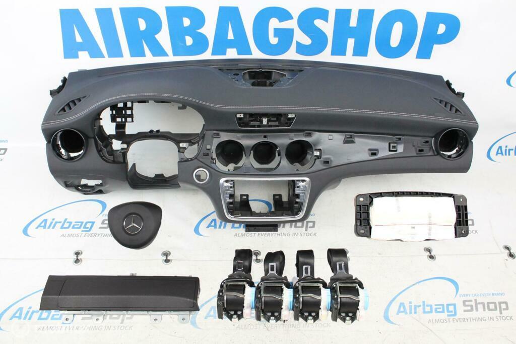 Airbag set Dashboard met wit stiksels Mercedes CLA Klasse, Gebruikt, Ophalen of Verzenden