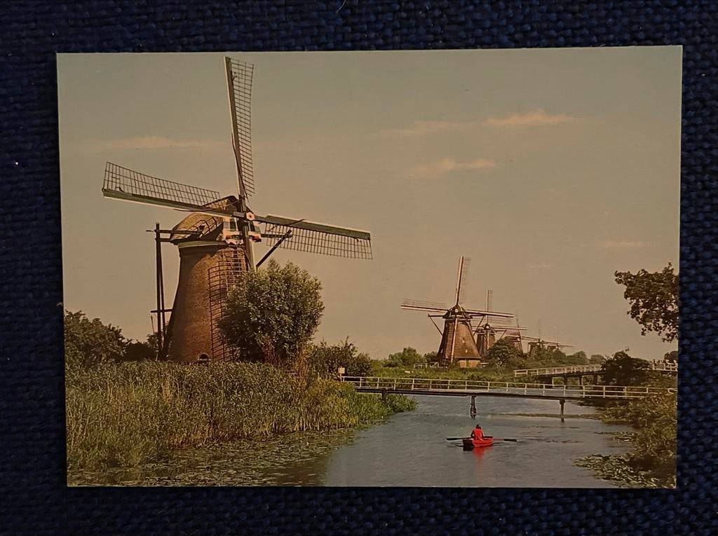 Oude ansichtkaart Kinderdijk met molens, Ophalen of Verzenden, 1980 tot heden, Gelopen, Zuid-Holland