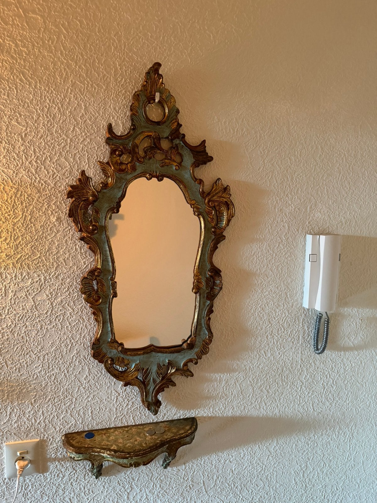 Antieke wandspiegel, Ophalen of Verzenden, Rechthoekig, 50 tot 100 cm