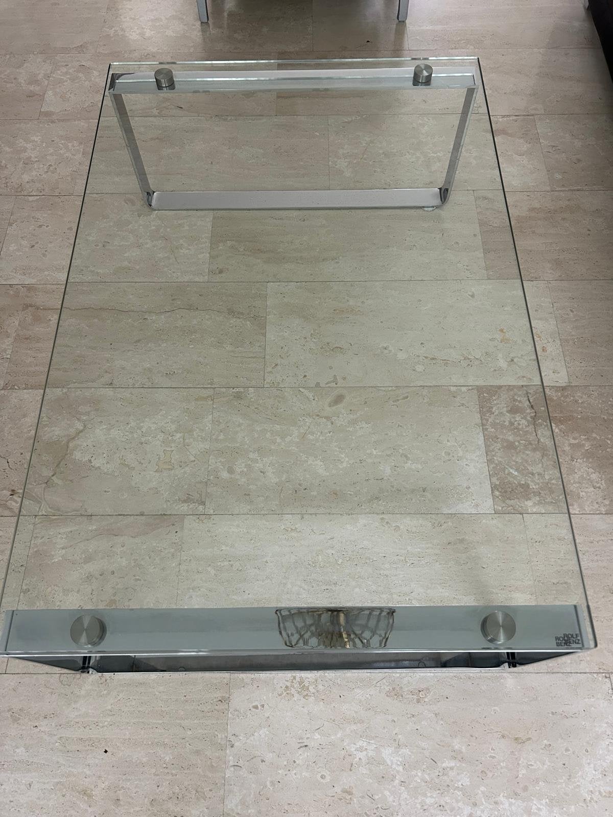 Rolf Benz glazen salontafel - Zo goed als nieuw, Ophalen, 100 tot 150 cm, 50 tot 100 cm, Glas