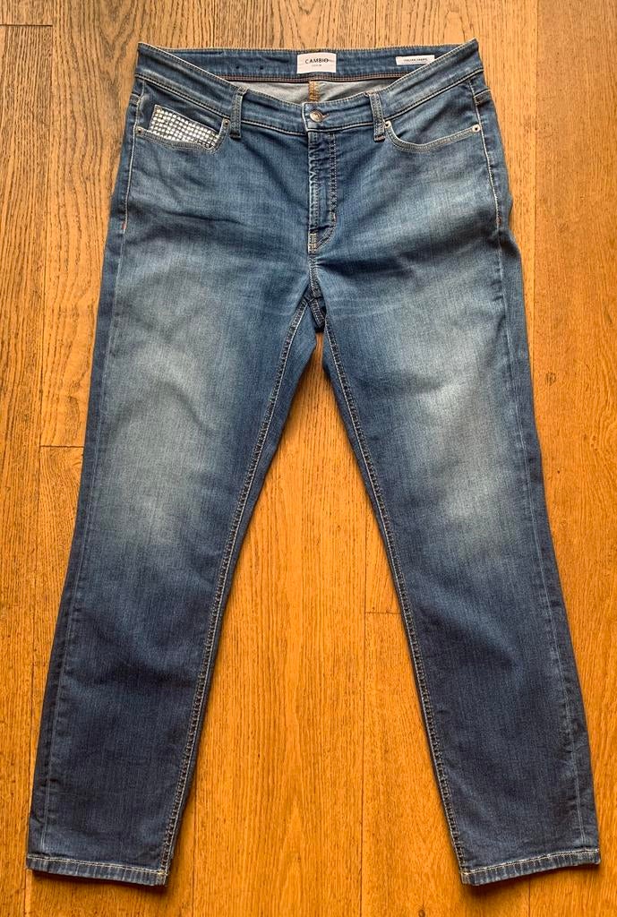 Cambio Paris jeans met Swarovski kristallen, m44, Ophalen of Verzenden, Zo goed als nieuw, Blauw, W33 - W36 (confectie 42/44)