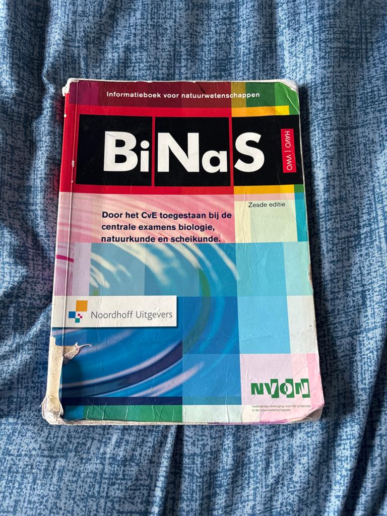 BiNaS 6e editie HAVO/VWO - Informatieboek natuurwetenschappe, Boeken, Ophalen of Verzenden, Beta, Gelezen, Overige niveaus