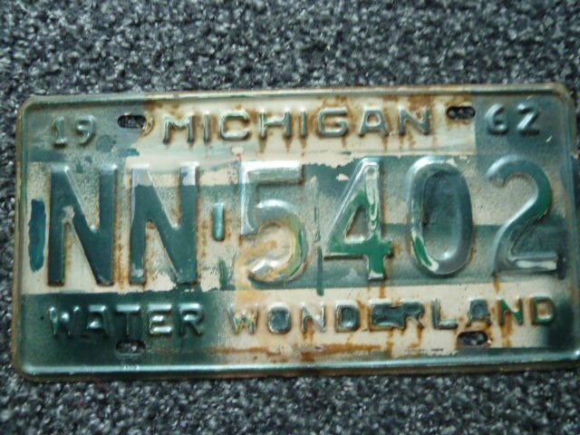 Kentekenplaat licenseplate Michigan 1962 Pickup USA, Verzenden, Gebruikt, Auto's
