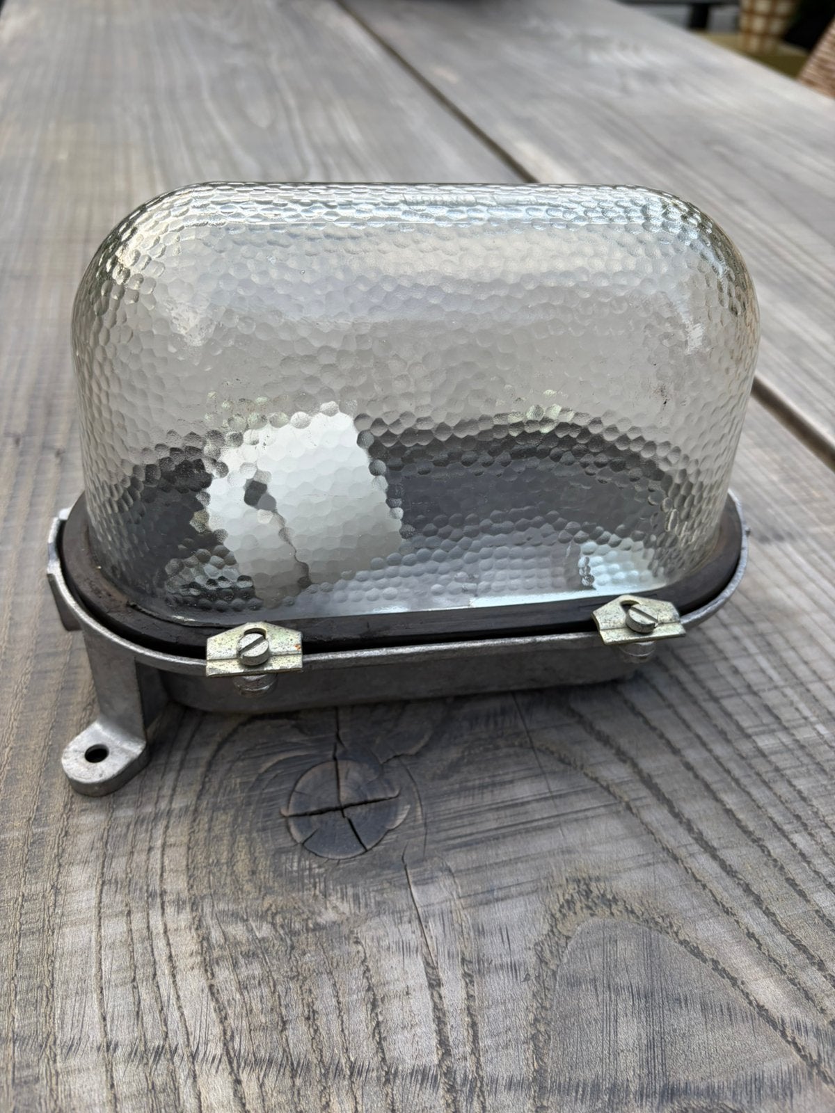 Vintage bunker lamp EOW uit de DDR, Ophalen of Verzenden, Gebruikt, Glas