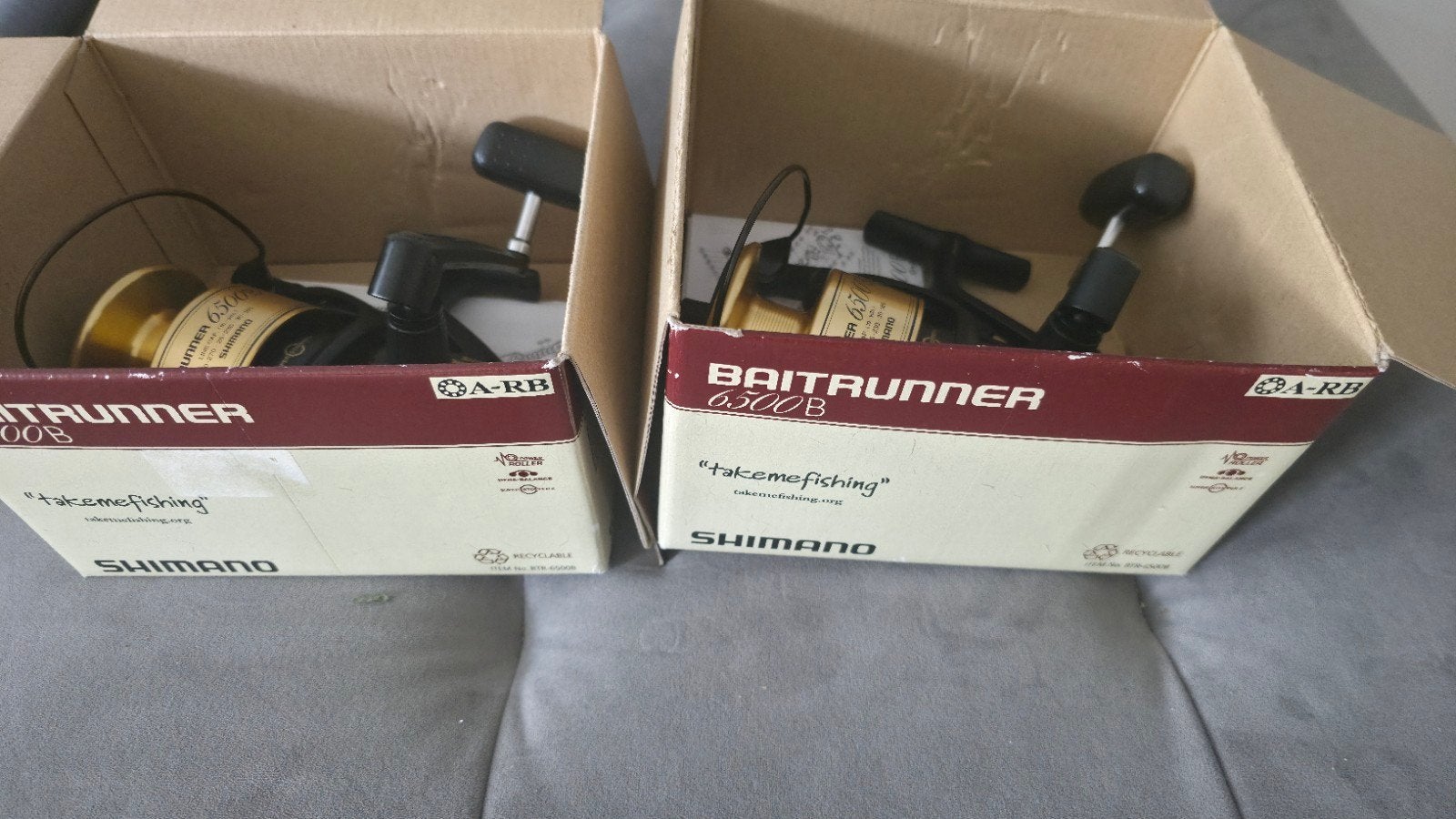 2x Shimano Baitrunner 6500B Gouden Spoel, Watersport en Boten, Hengelsport | Karpervissen, Ophalen of Verzenden, Zo goed als nieuw