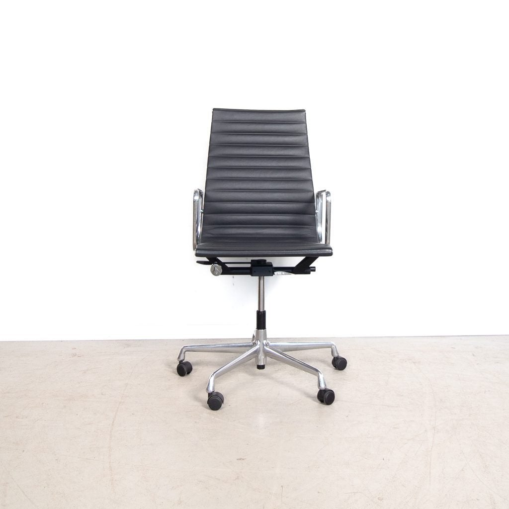 Vitra EA 119 Bureaustoel Donkergrijs Leer - Aluminium, Niet ingevuld, Zo goed als nieuw, Niet ingevuld, Niet ingevuld