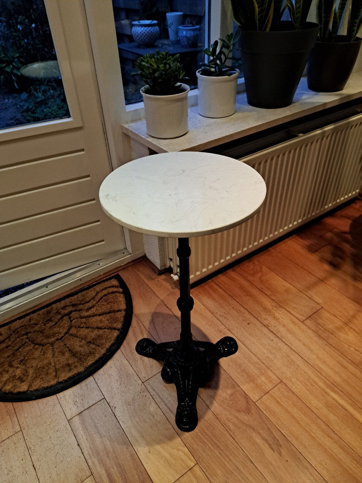 Marmeren bistro tafel ( 37 cm )., Huis en Inrichting, Tafels | Bijzettafels, Ophalen of Verzenden, Rechthoekig, 60 cm of meer