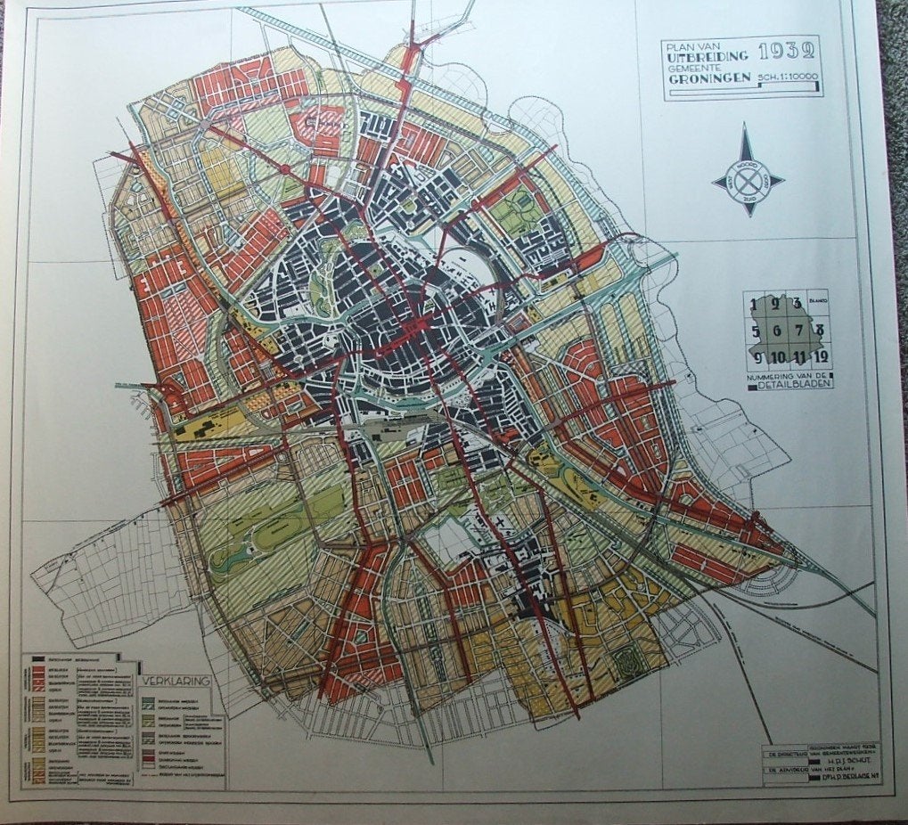 Berlage, litho, Origineel, Ophalen of Verzenden, Kaarten en plattegronden, Lithografie