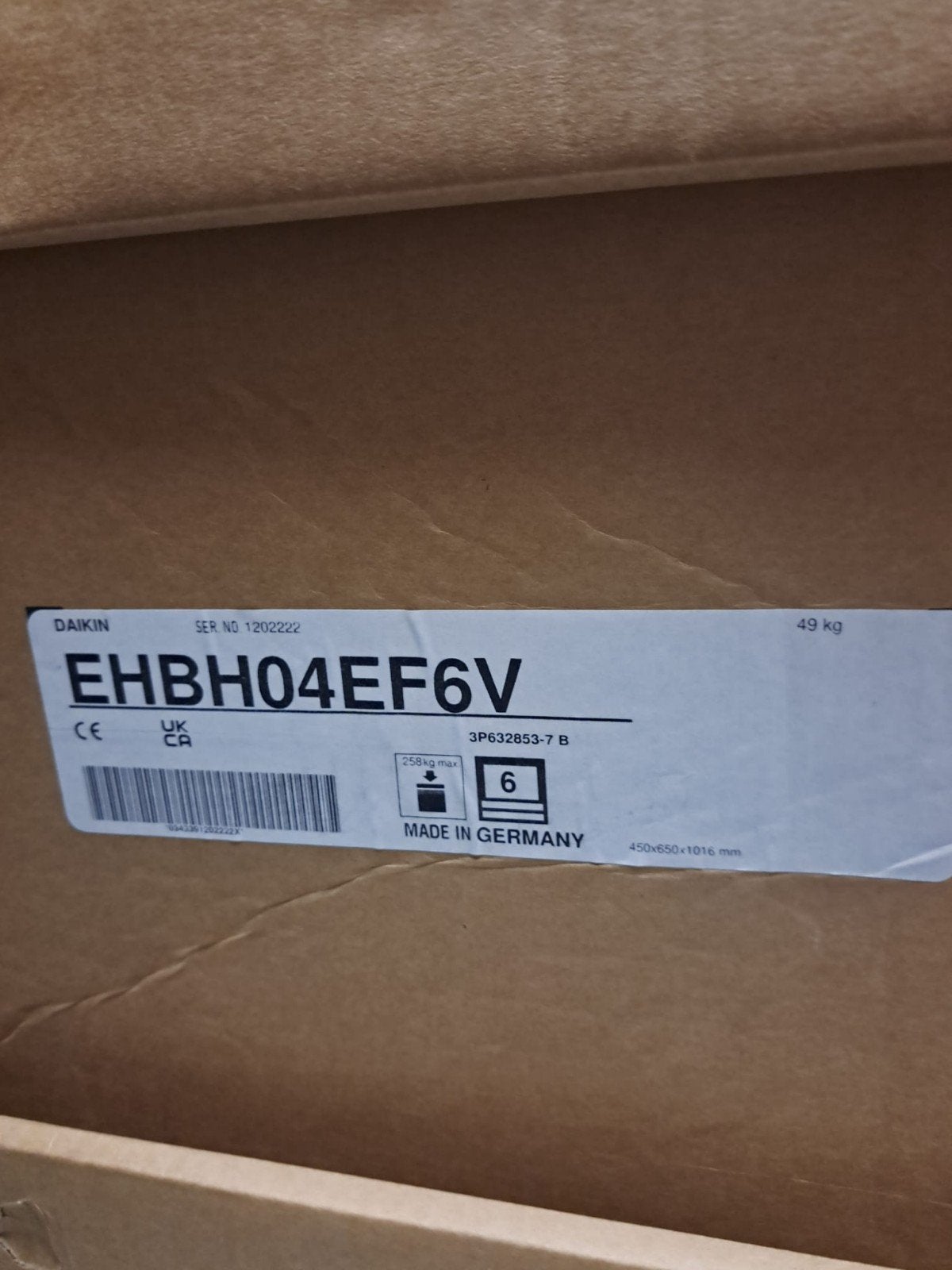 Lucht-water warmtepomp Daikin Altherma 3 R W - EHBH-E6V, Ophalen, Overige materialen, 30 cm of meer, 50 tot 150 cm