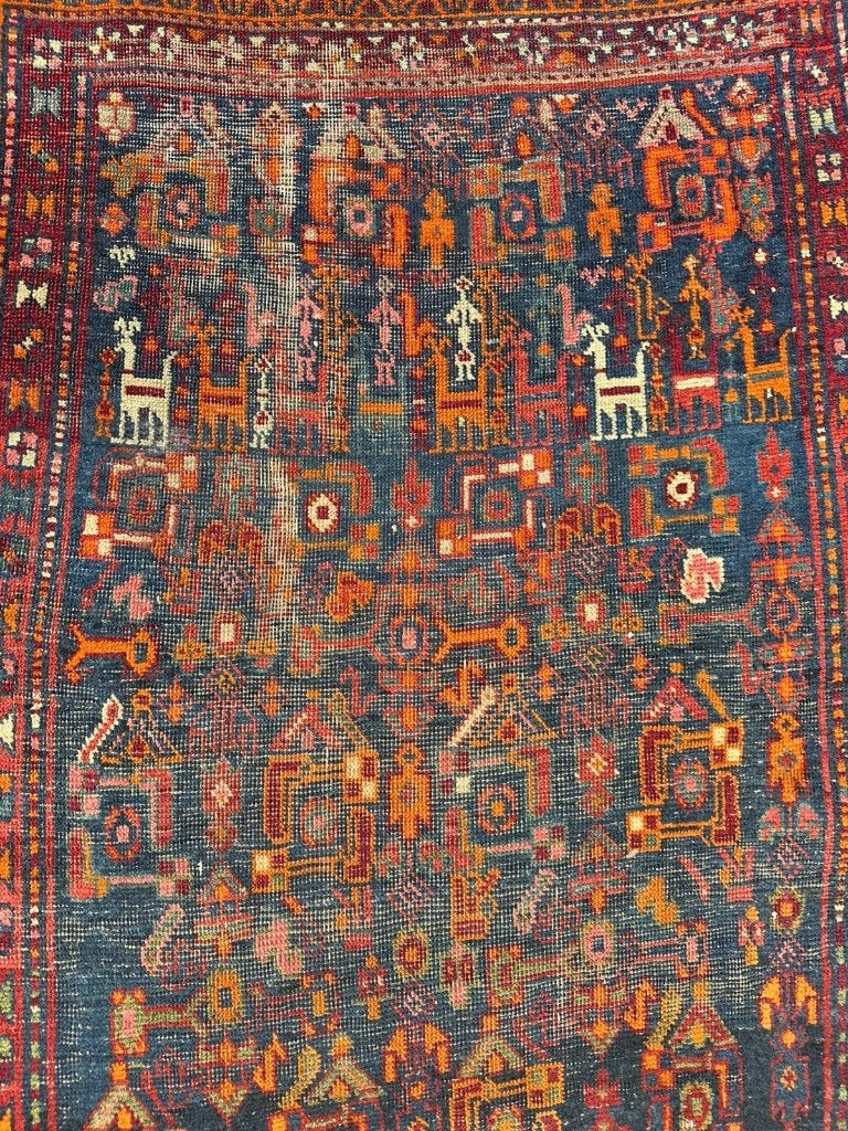 Antieke Koerdische loper – 325 x 140 cm – abstracte motieven, Gebruikt, 100 tot 150 cm, Wol, 200 cm of meer